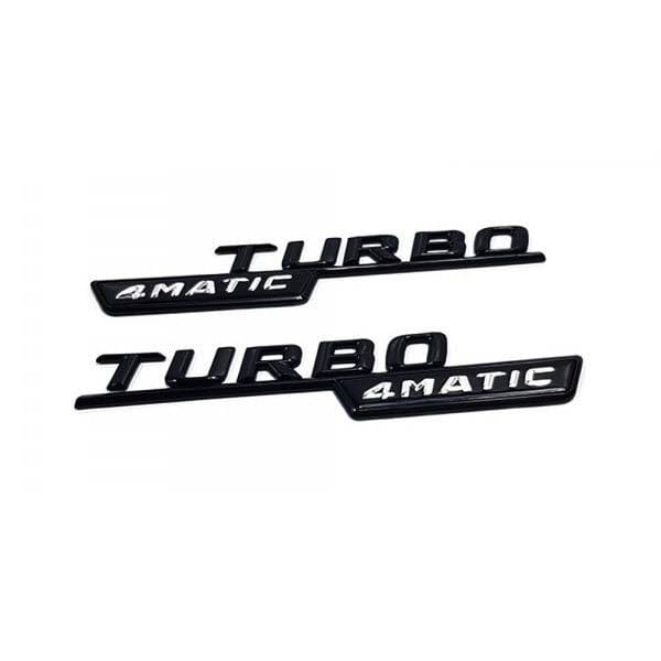 Emblèmes d’aile noirs logos TURBO 4MATIC, Mercedes-Benz CLA