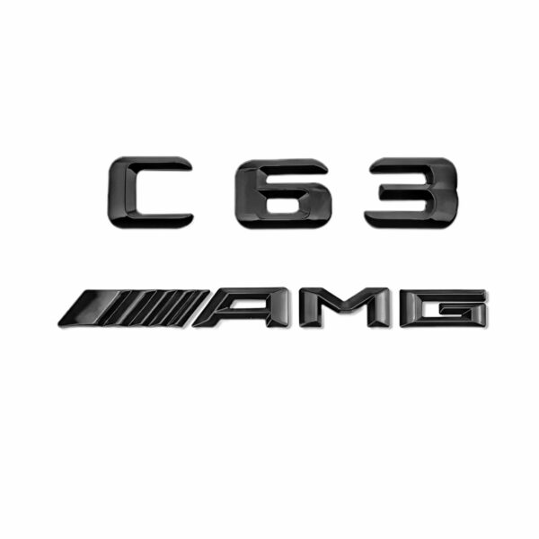 Emblèmes de coffres noirs logos Mercedes Classe C C63 C43 C55 AMG C180 C200 C220 C250 C350 — Mercedes-Benz Classe C C180 C200 C220
