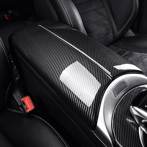Garnitures de boîte à gant centrale carbone replica — Mercedes-Benz Classe C W205