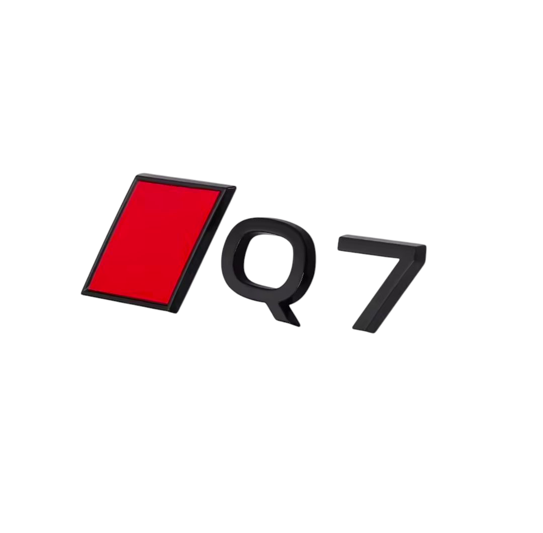 Logo de Coffre Noir Badge AUDI Q7 Black Edition, Audi Q7